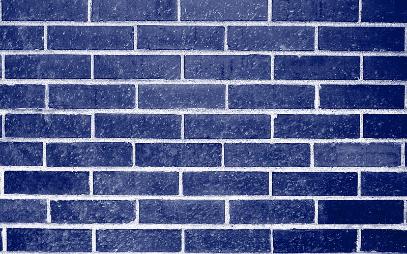 blue brick wall, blue brick texture, masonry, brick blue background, Stone texture, HD wallpaper