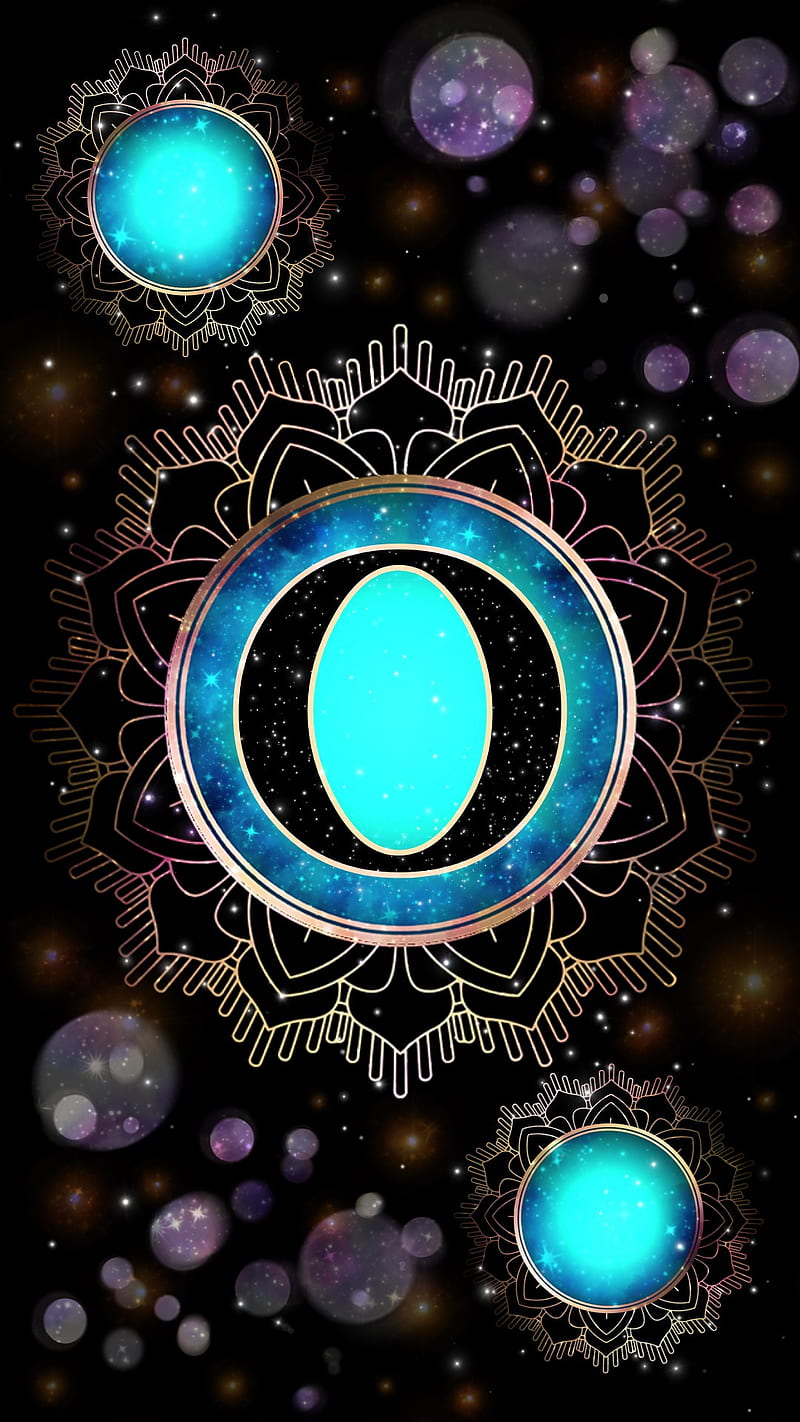Magick Mandala O, galaxy, glow, initial o, letter o, magic, mystical, occult, orb, HD phone wallpaper