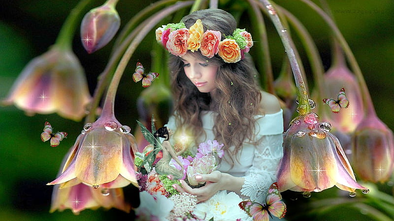Mi mundo mágico de flores, artístico, bonito, resplandor, maravilloso,  impresionante, Fondo de pantalla HD | Peakpx
