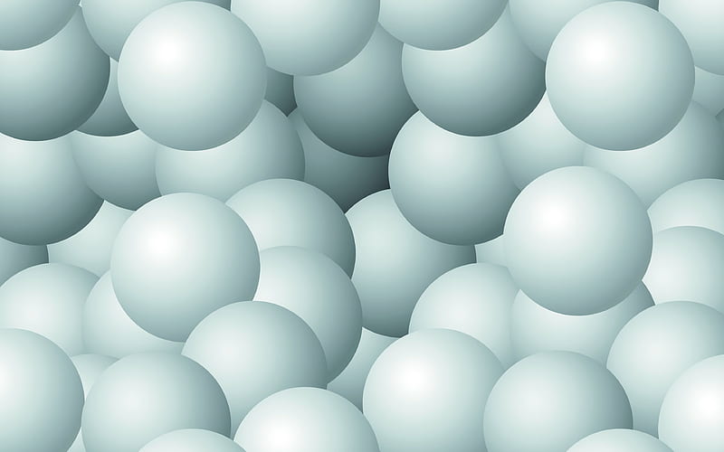white 3D spheres 3D art, white balls, 3d balls, spheres, balls patterns, geometry, spheres textures, background with spheres, geometric shapes, spheres backgrounds, HD wallpaper