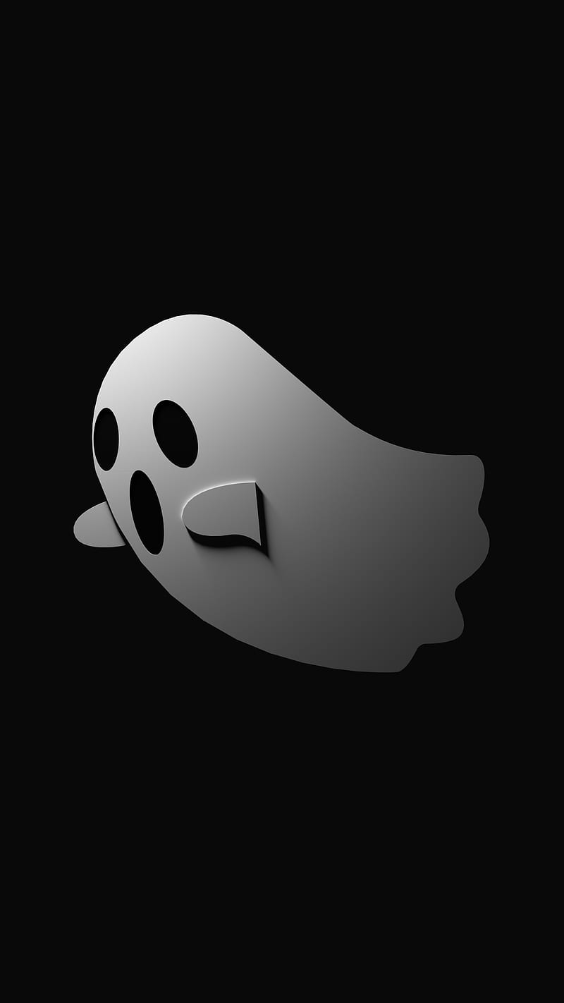 Boo - , black, black and white, bw, gci, ghost, halloween, simplistic, white, HD phone wallpaper