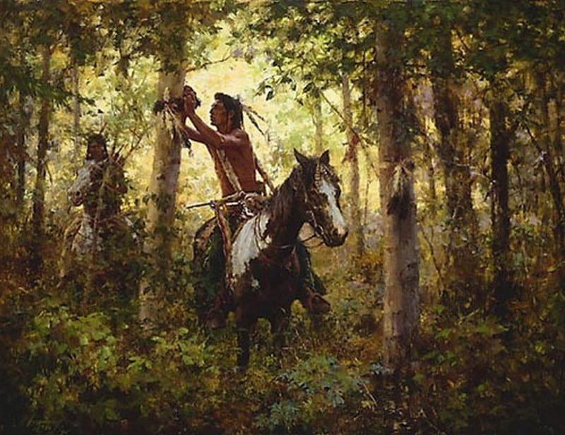 NATIVE AMERICAN Collecting maple sap, birchbark, maple, native american people, sap, HD wallpaper