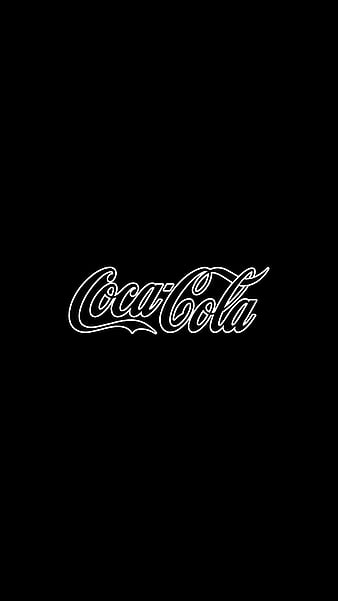 Black AMOLED cola, amoled, black, coca-cola, dark, logo, HD phone wallpaper