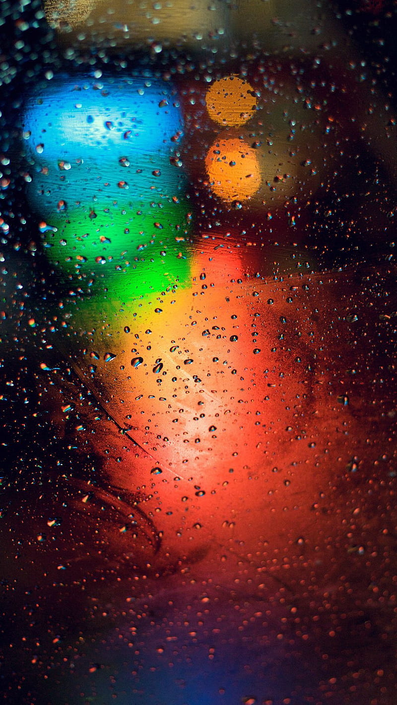 Bokeh water droplets on colorful background , colors, rain, HD phone wallpaper