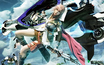 Sister's Farron, boots, two girls, serah farron, bow, arrow