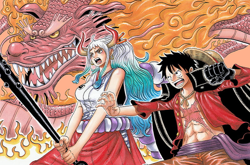 One Piece, Kozuki Momonosuke , Monkey D. Luffy , Yamato (One Piece), HD wallpaper