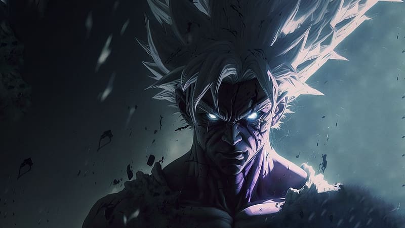 Super Saiyan Goku Wallpaper 4K, Dragon Ball Z, AI art