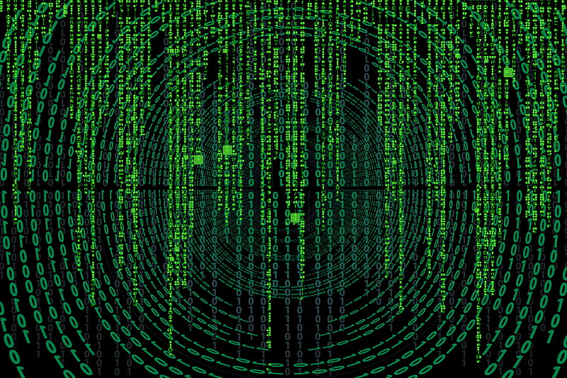 Matrix, hacking, the matrix, black, green, code, coding, programming, lines of code, end credits, HD wallpaper