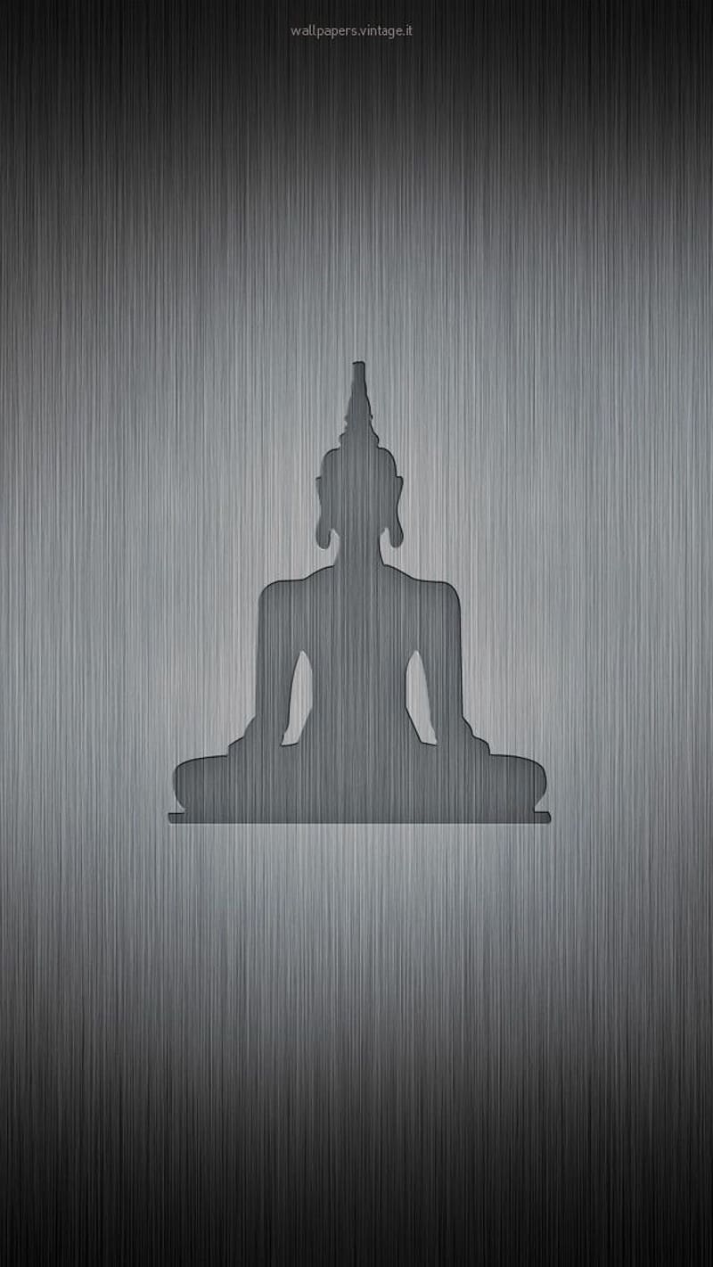 Buddha , Grey Wall Art, god, lord buddha, meditation, HD phone wallpaper
