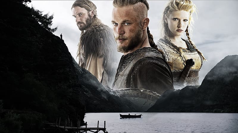 Vikings 2013 - 2020, people, vikings, tv series, poster, water, katheryn winnick, travis fimmel, HD wallpaper
