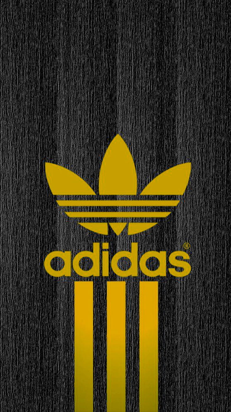 Adidas, gray, lines, logo, esports, texture, yellow, HD phone wallpaper