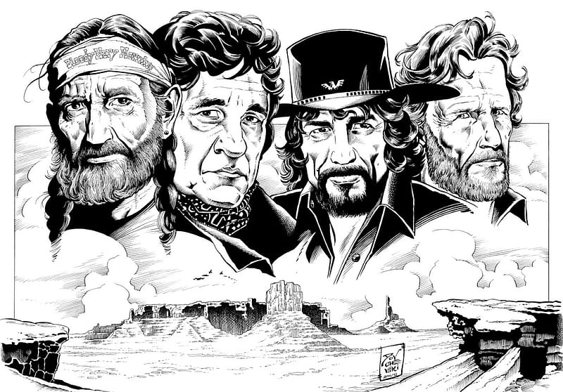 The Highwaymen, Kris Kristofferson, Johnny Cash, Waylon Jennings, Willie Nelson, HD wallpaper