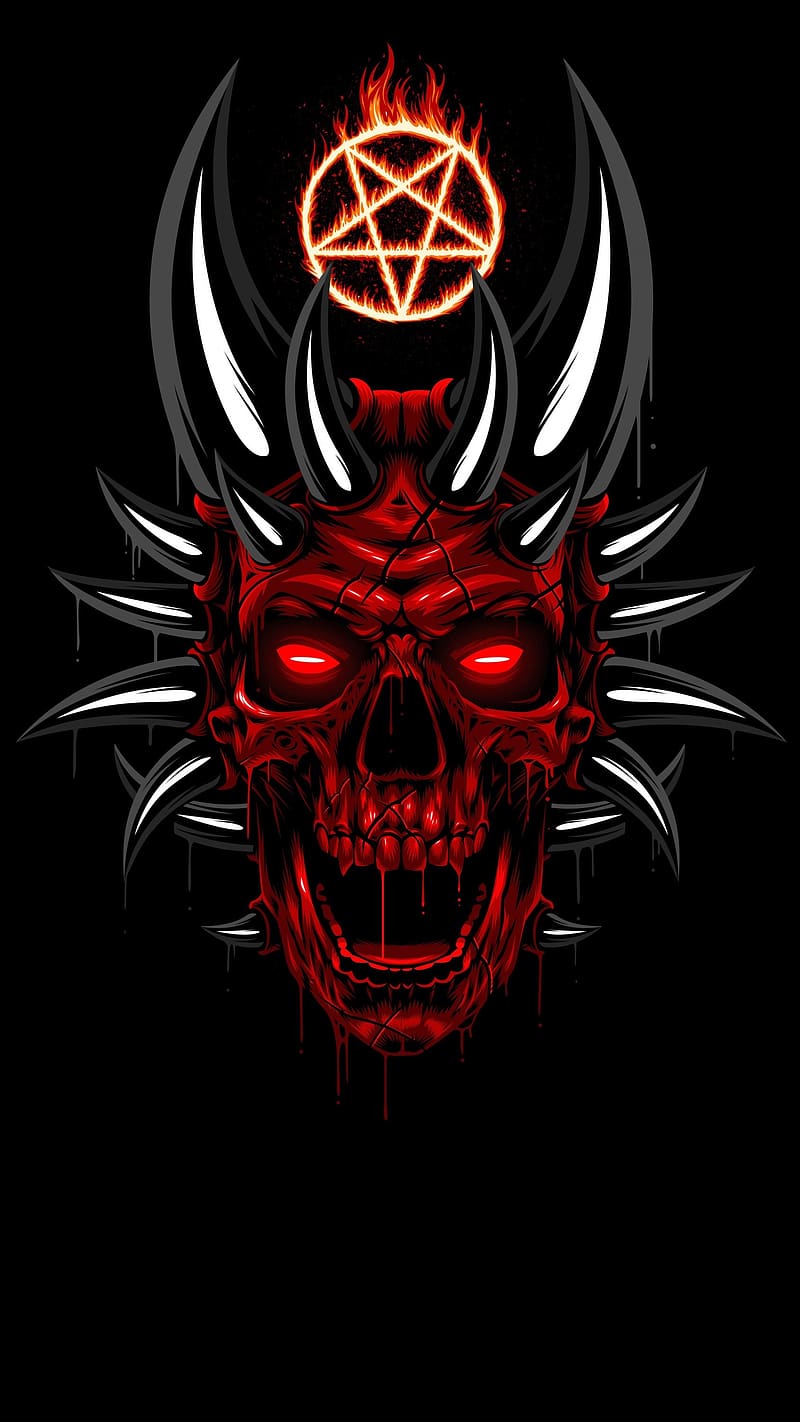 Anime Devil Scary Skeleton, anime devil, scary skeleton, HD phone wallpaper