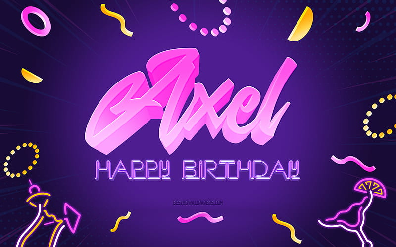 Happy Birtay Axel Purple Party Background, Axel, creative art, Happy Axel birtay, Axel name, Axel Birtay, Birtay Party Background, HD wallpaper