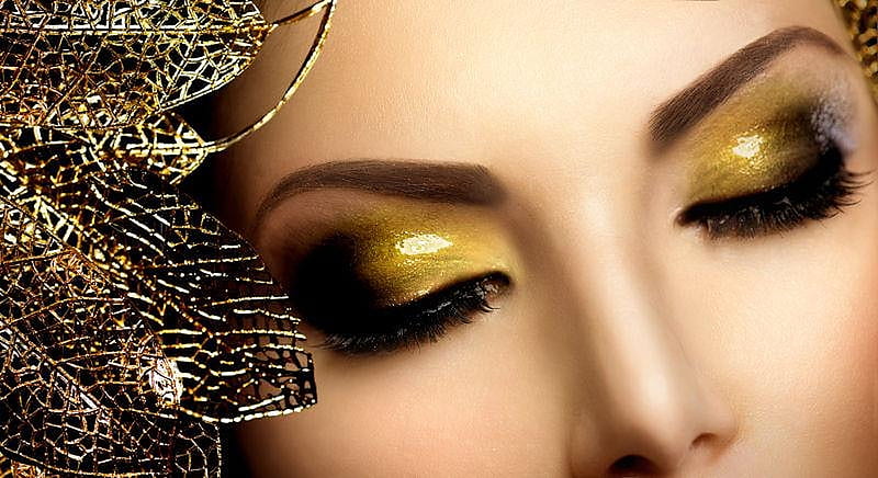 ლ, Model, Makeup, Golden, Eyes, HD wallpaper