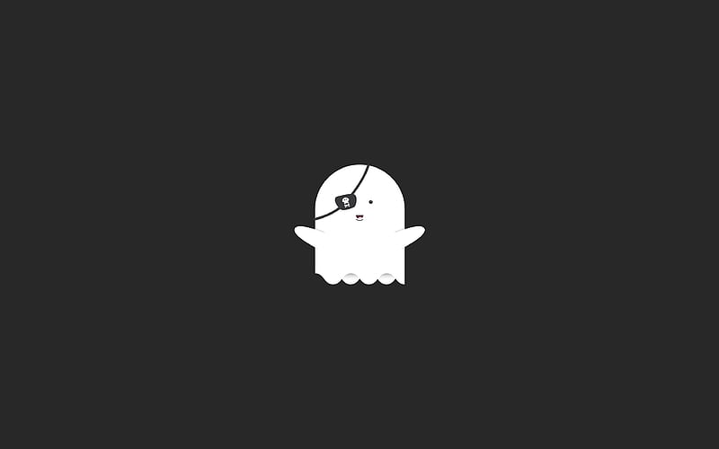 Ghost minimal, pirate, creative, gray background, cartoon ghost, HD  wallpaper | Peakpx