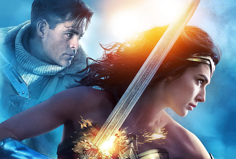 Gal Gadot And Chris Pine In Wonder Woman, wonder-woman, movies, 2017-movies, chris-pine, HD wallpaper