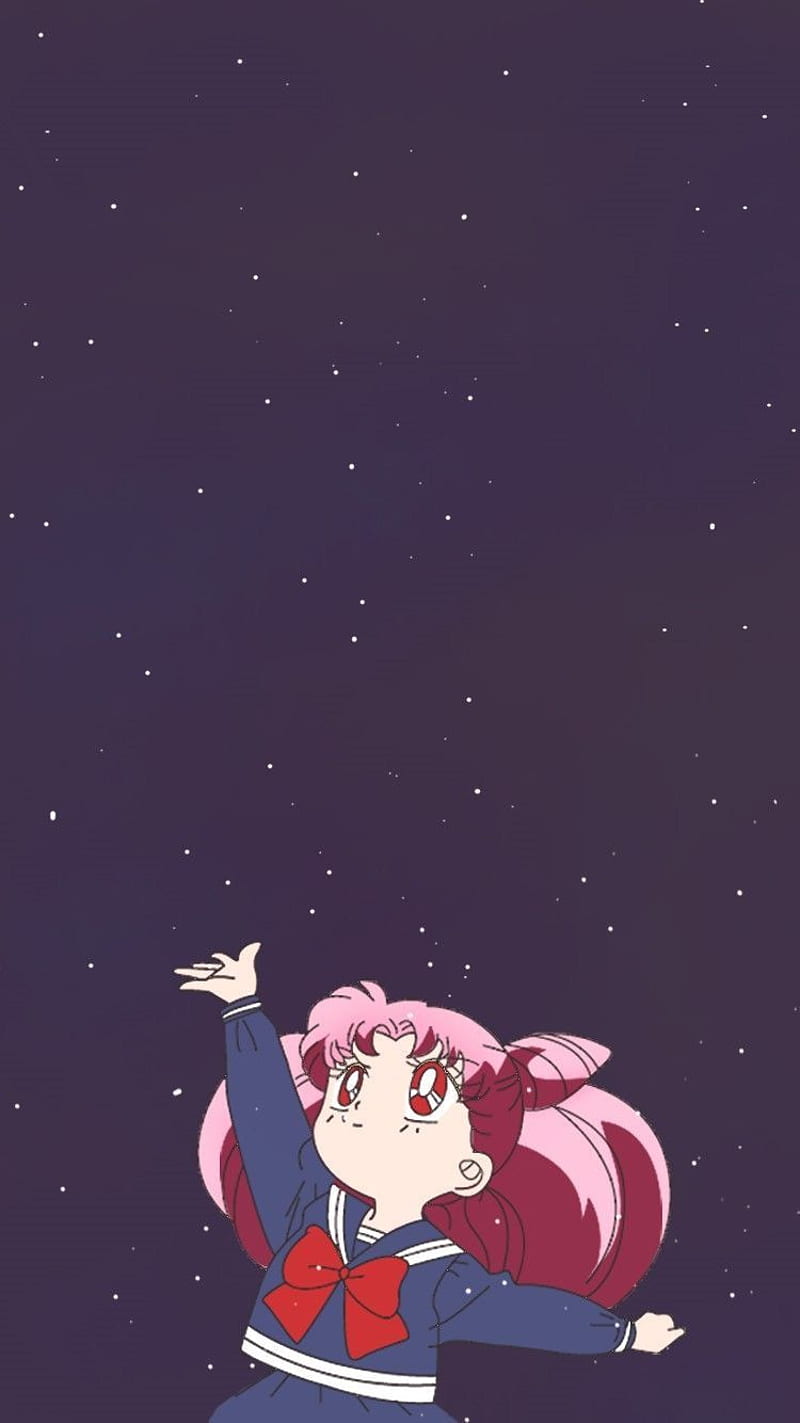 Sailor Chibi-Moon, cute, stars, HD phone wallpaper