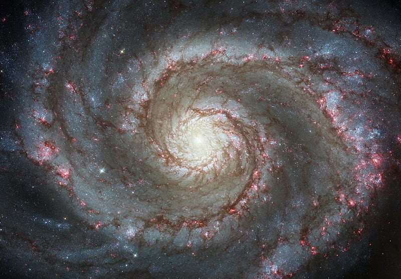 The Whirlpool Galaxy, Hubble, Galaxy, Grand spiral staircase, M51, Whirlpool, HD wallpaper