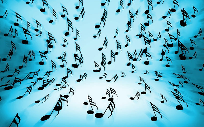 Symphony, lovely, sound, music, bonito, magic, song, air, note, blue, HD wallpaper