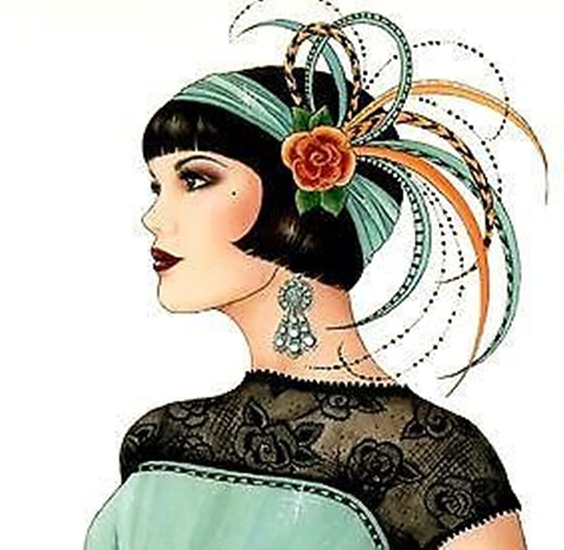 Gatsby Style, art, illustrations, beauty, art deco, fashion, vintage, HD wallpaper