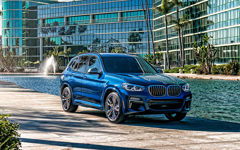BMW X3, 2020, exterior, front view, new blue X3, german cars, luxury crossover, BMW, HD wallpaper