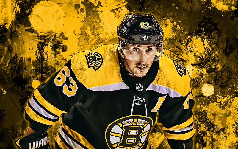 Brad Marchand, yellow paint splashes, Boston Bruins, NHL, hockey stars ...