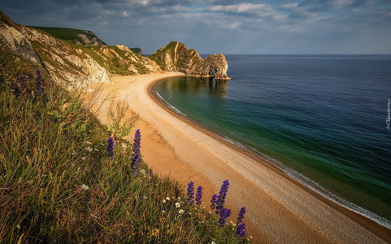 Durdle Door, Dorset, England, beach, sea, England, coast, rock, HD wallpaper