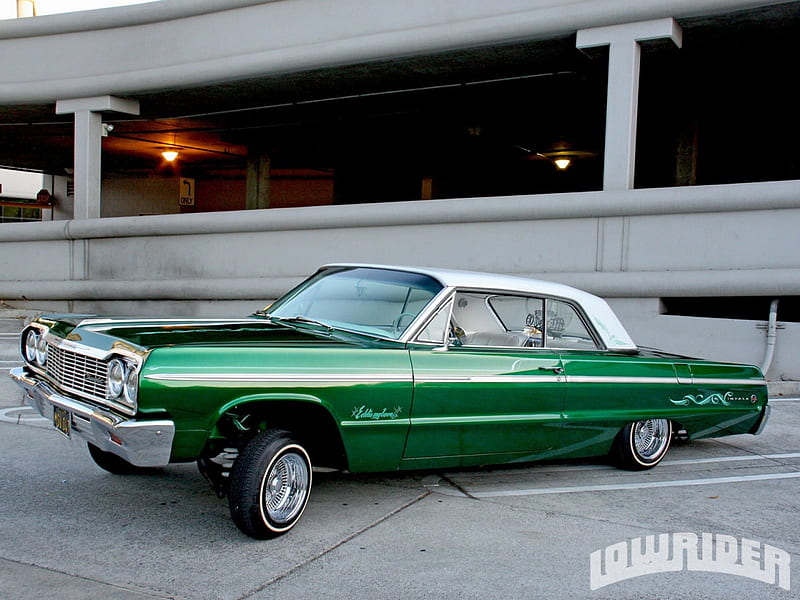 1964-Chevrolet-Impala, Classic, 1964, Green, Lowrider, HD wallpaper
