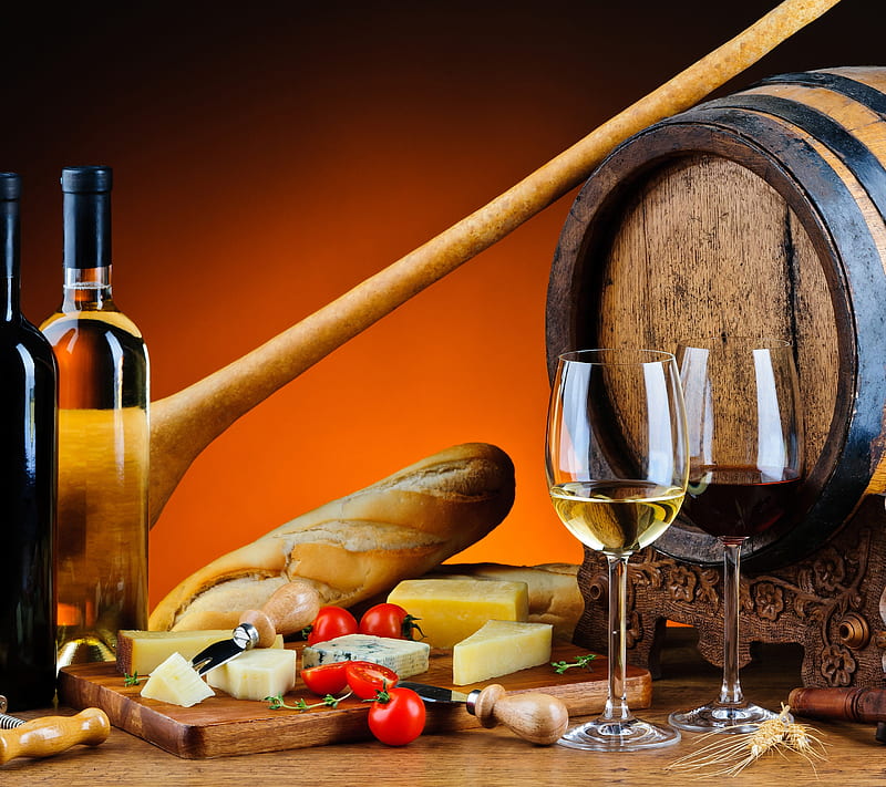 Wine and Cheese, alcohol, drink, food, HD wallpaper
