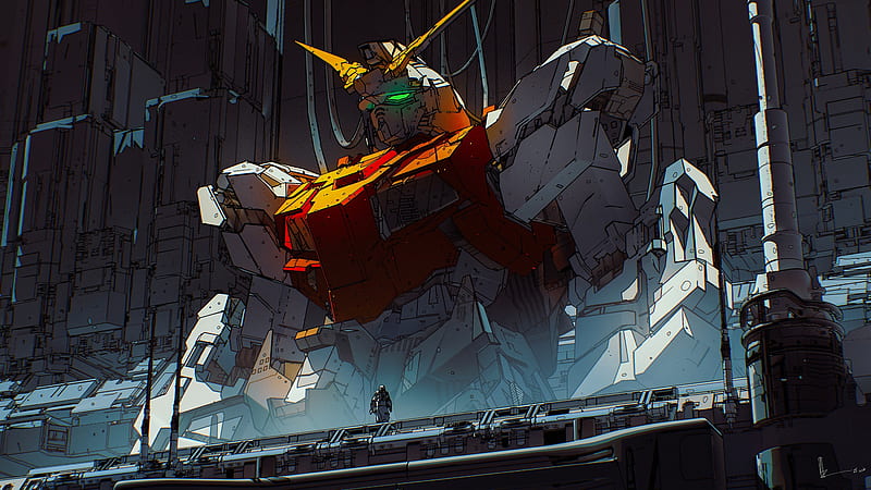 Giant mecha robot, gundam, artwork, sci-fi anime, Anime, HD wallpaper |  Peakpx