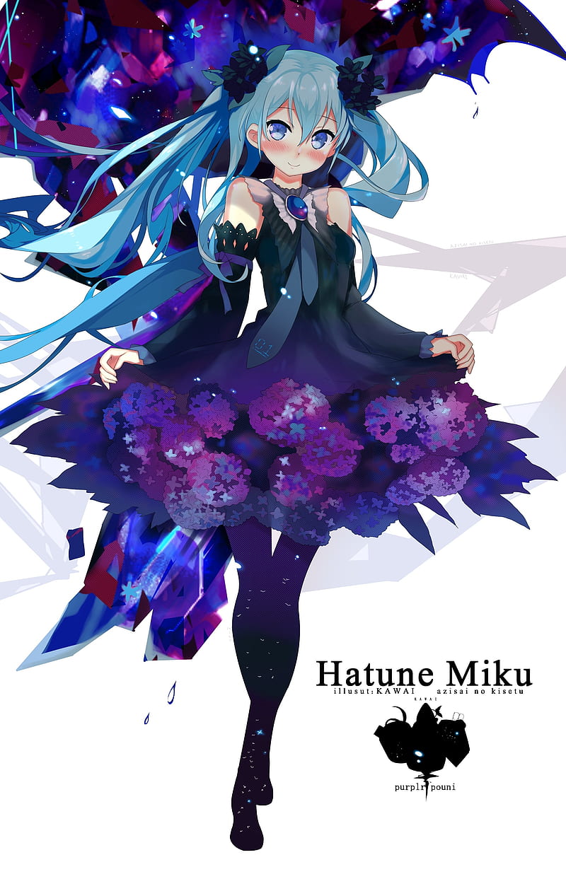 Anime Anime Girls Vocaloid Hatsune Miku Dress Long Hair Blue Eyes