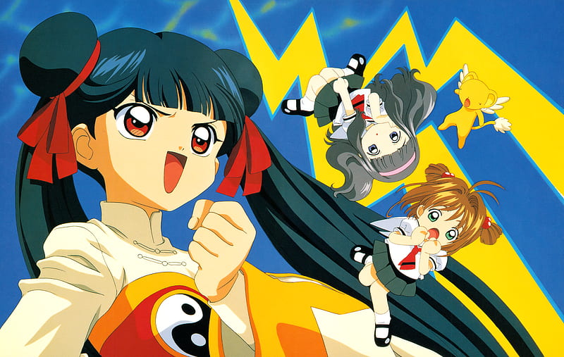 Anime, Cardcaptor Sakura, Keroberos (Card Captor Sakura), Meiling Li, Sakura Kinomoto, Tomoyo Daidouji, HD wallpaper
