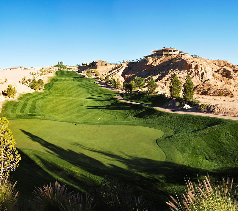 Links, course, desert, golf, hill, sport, HD wallpaper