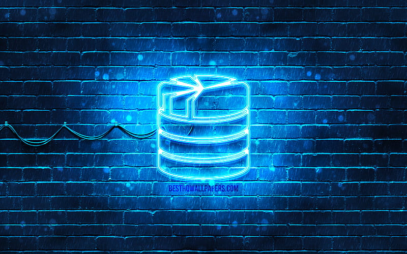 Database Management neon icon blue background neon symbols Database  Management HD wallpaper  Peakpx