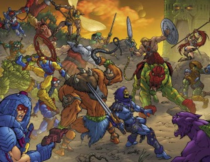 He Man and his friends battling to defeat Skeletor and his henchmen,  masters of the universe 2002, HD wallpaper | Peakpx