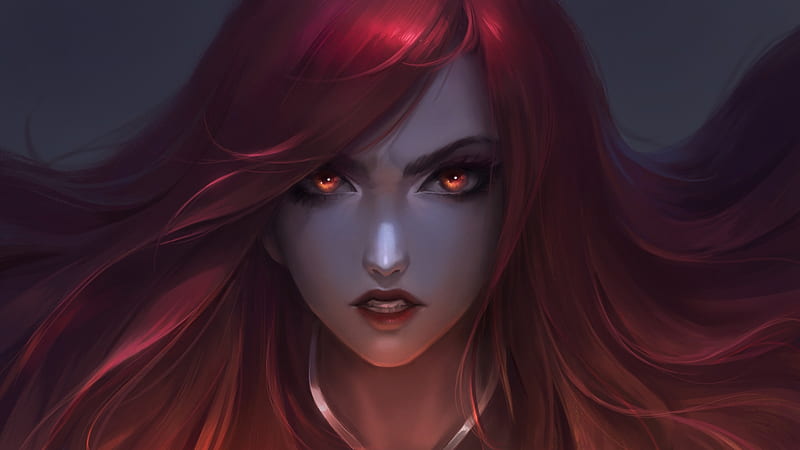 Redhead, face, girl, vu nguyen, fantasy, HD wallpaper