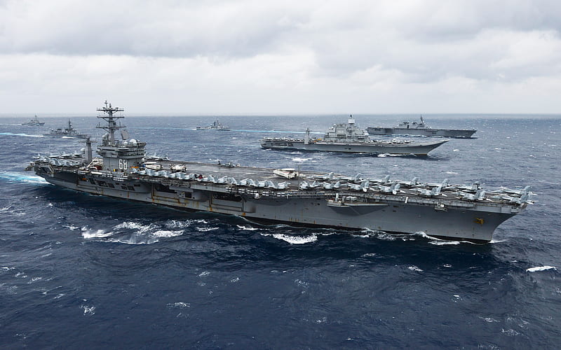 USS Nimitz, CVN-68, American aircraft carrier, Pacific Fleet, US Navy, nuclear aircraft carrier, HD wallpaper