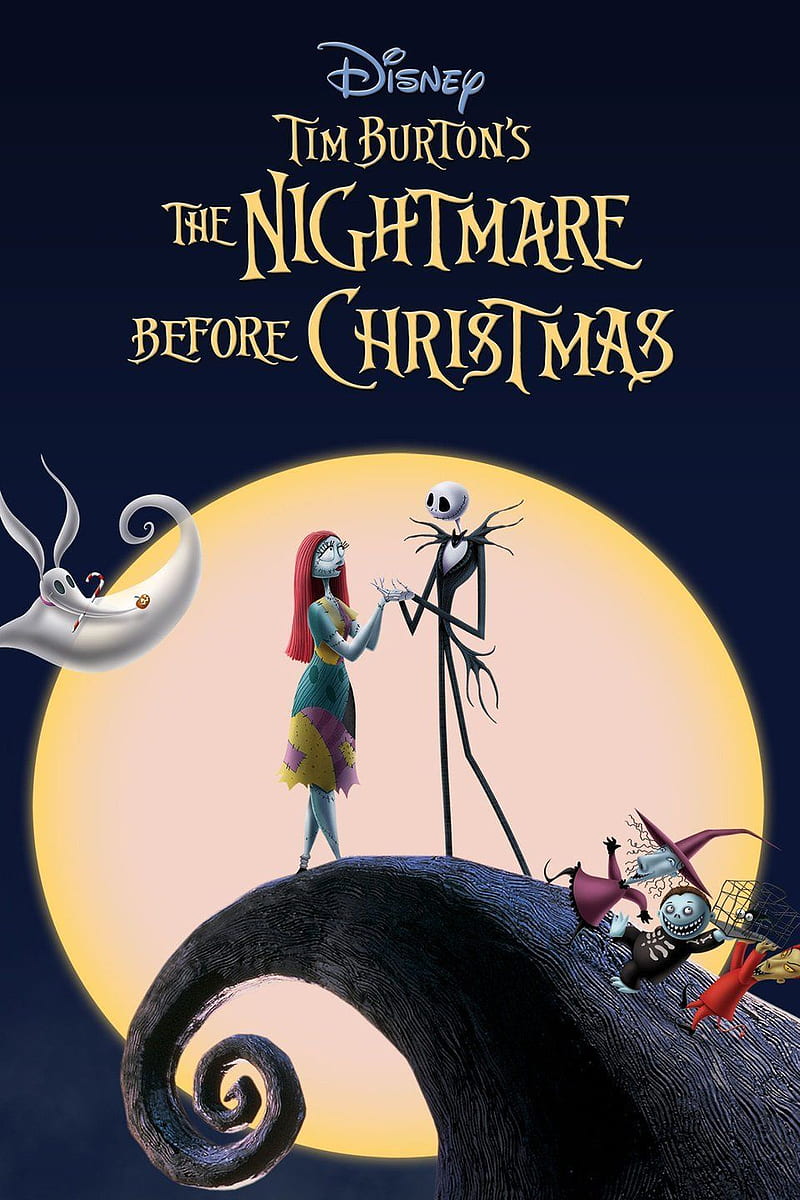 Night before Christmas, TimBurton, Disney, Moon, The Nightmare Before Christmas, TheNightmareBeforeChristmas, Halloween, Nighttime, HD phone wallpaper