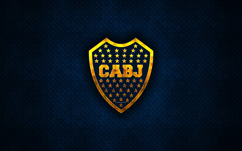Boca Juniors metal logo, creative art, Argentine football club, emblem, blue metal background, Buenos Aires, Argentina, football, Club Atletico Boca Juniors, HD wallpaper