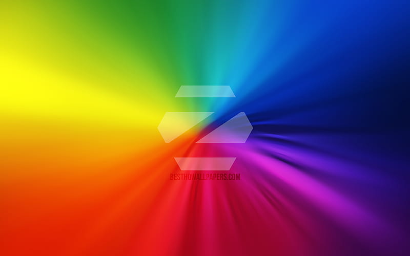 Zorin OS logo vortex, Linux, rainbow backgrounds, creative, operating systems, artwork, Zorin OS, HD wallpaper