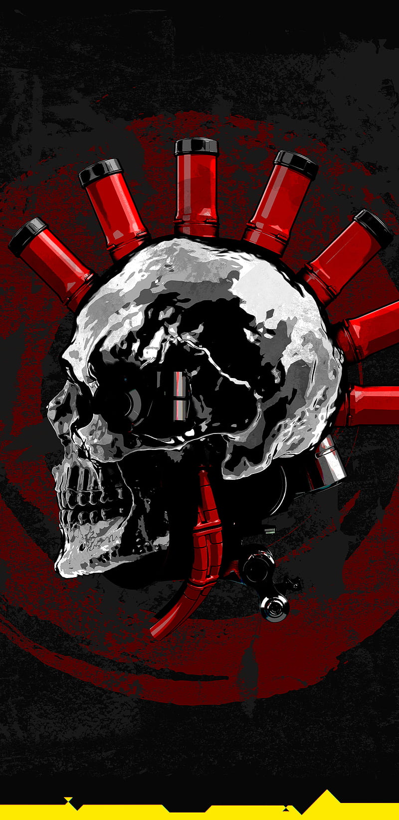 Cyberpunk 2077, cyber, game, gears, samurai, skulls, guerra, wear, HD phone wallpaper