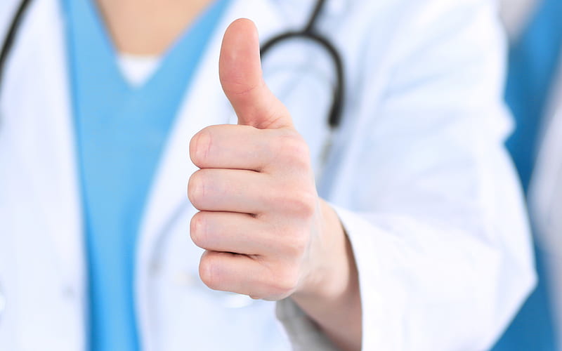 Doctor thumbs up, hospital, medicine concepts, doctors, good medicine,  thumb up concepts, HD wallpaper | Peakpx