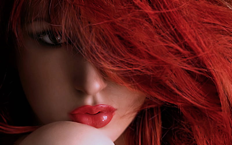 Redhair, model, sexy, girl, HD wallpaper
