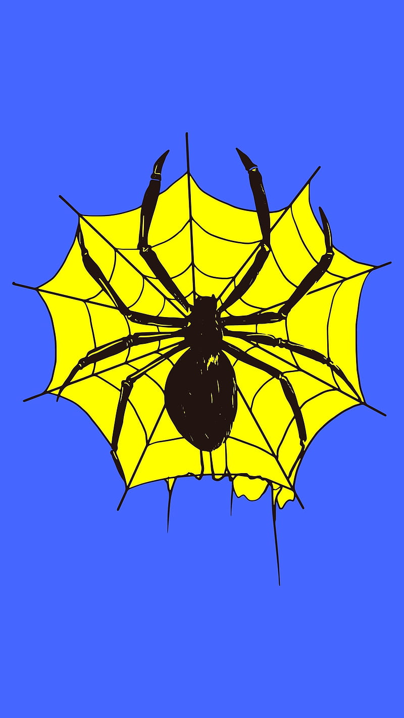 Spider Cobweb, amazing, black dangerous tarantula, cobweb, comic, cool art , fear, monster, spooky spider, super scary, HD phone wallpaper