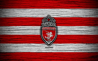 Royal Excel Mouscron FC Belgian football club, red abstraction, logo ...