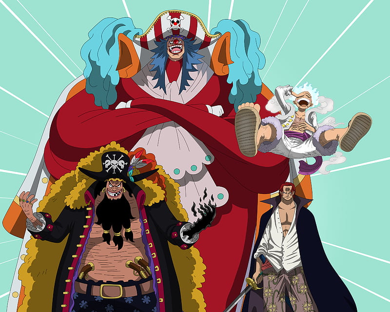One Piece, Marshall D. Teach , Shanks (One Piece) , Buggy (One Piece) , Monkey D. Luffy, HD wallpaper