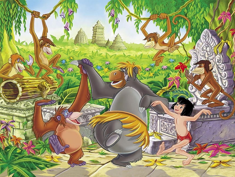 Jungle Book, Disney, Gorilla, Cartoon, Mowgli, Monkey, HD wallpaper | Peakpx
