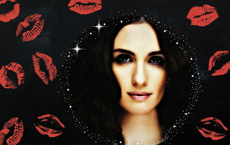 Paz Vega, red, stars, black, by cehenot, collage, woman, lips, girl, actress, HD wallpaper