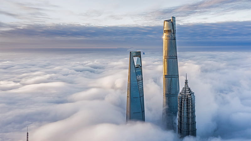 Cities, Shanghai, China, Cloud, Skyscraper, Tower, HD wallpaper